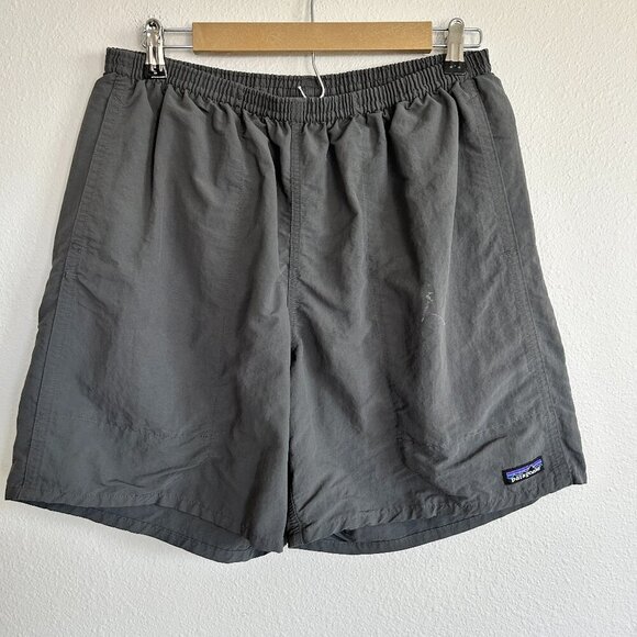 Patagonia Swim Trunks Mens L Gray Baggie Pull On Elastic Waist Lined Board Short - Picture 1 of 9
